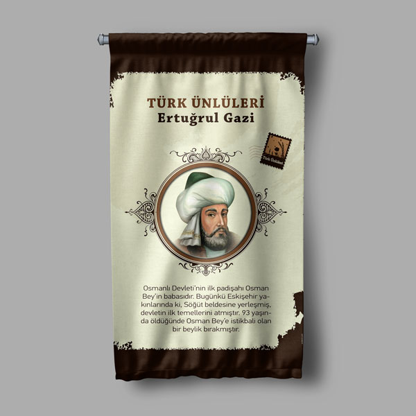 Ertuğrul Gazi Temalı Türk Büyükleri Flaması 8143