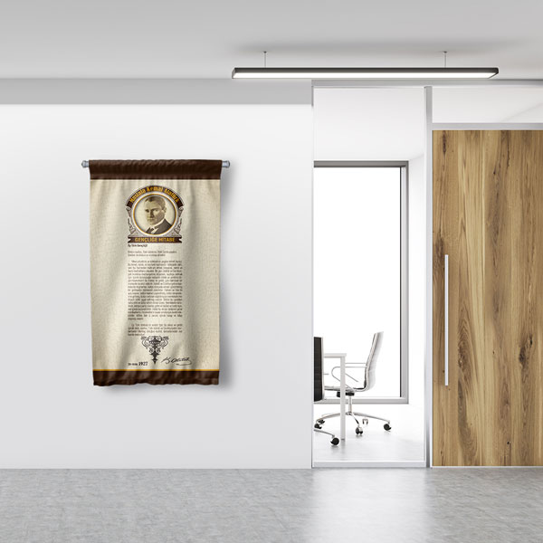 Atatürk Gençliğe Hitabe Duvar Flaması Kumaş Baskı 8088