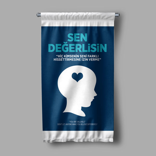 Sen Değerlisin Duvar Flaması - Öz Değer ve Motivasyon Panosu 8059