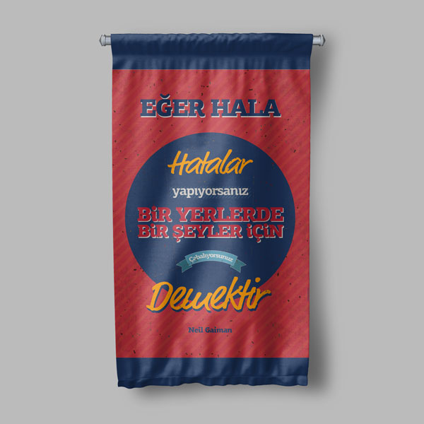 "Eğer Hala Hatalar Yapıyorsanız Bir Şeyler İçin Çabalıyorsunuz Demektir" Duvar Flaması 8070