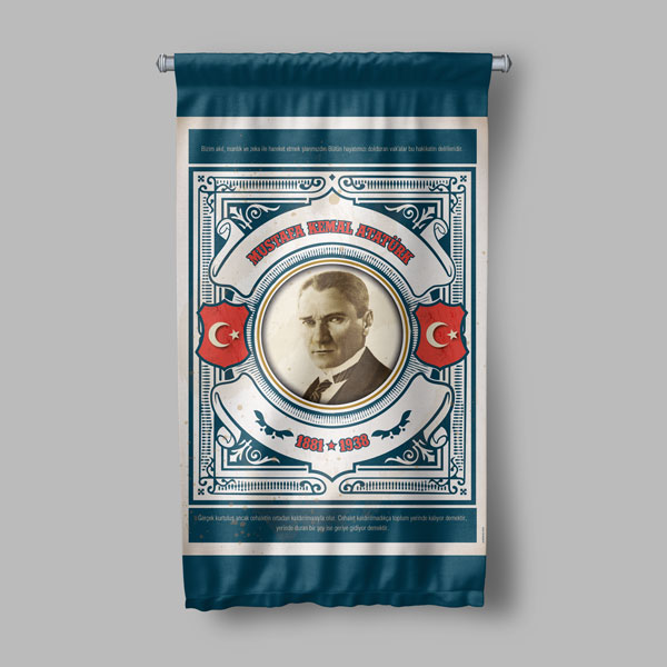 okul-sinif-duvar-flamasi-8087-04 Atatürk Çift Bayraklı Klasik Desenli Duvar Flaması Kumaş Baskı 8087