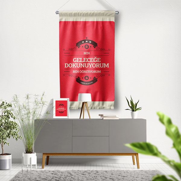 Geleceğe Dokunuyorum Öğretmen Duvar Flaması 8132