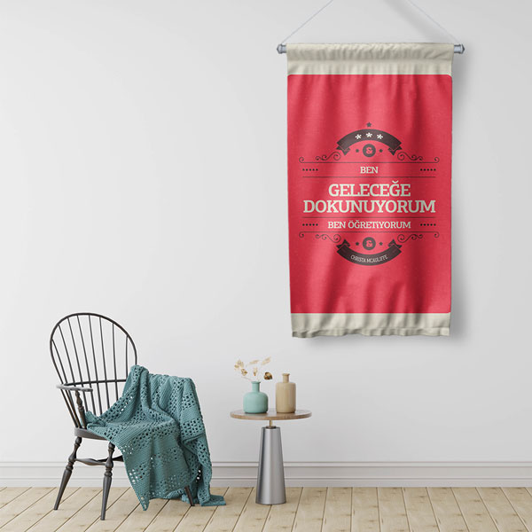 Geleceğe Dokunuyorum Öğretmen Duvar Flaması 8132