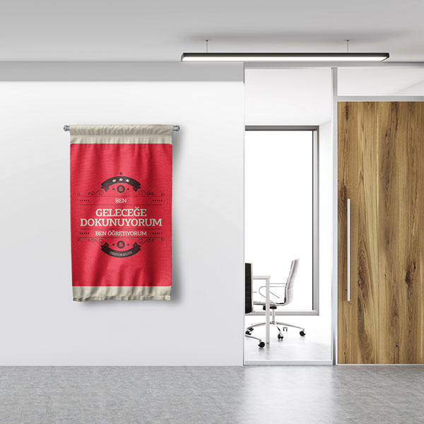 Geleceğe Dokunuyorum Öğretmen Duvar Flaması 8132