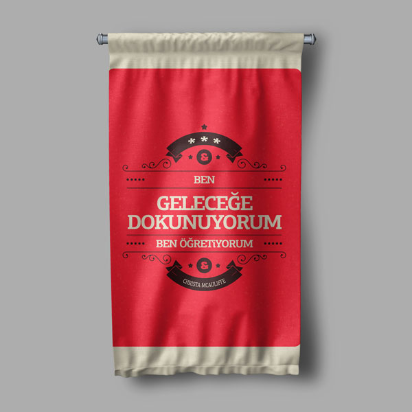 Geleceğe Dokunuyorum Öğretmen Duvar Flaması 8132