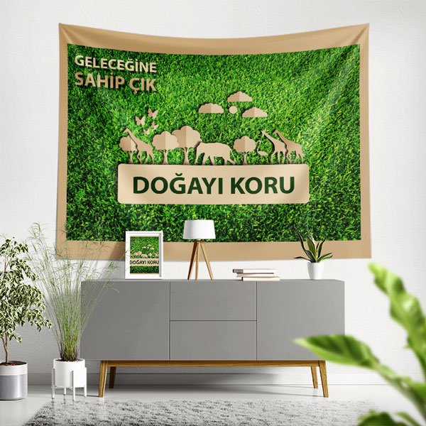 "Geleceğine Sahip Çık, Doğayı Koru" Temalı Duvar Örtüsü 8288