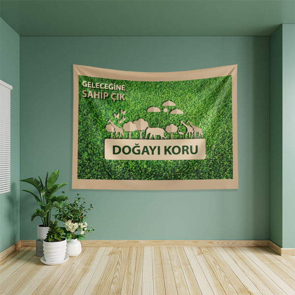 "Geleceğine Sahip Çık, Doğayı Koru" Temalı Duvar Örtüsü 8288