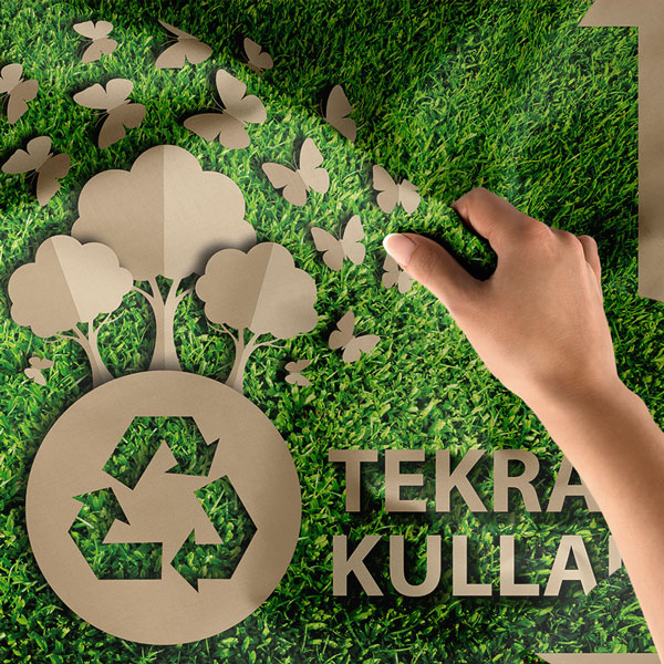 "Geri Dönüştür, Tekrar Kullan" Doğa Temalı Duvar Örtüsü 8293