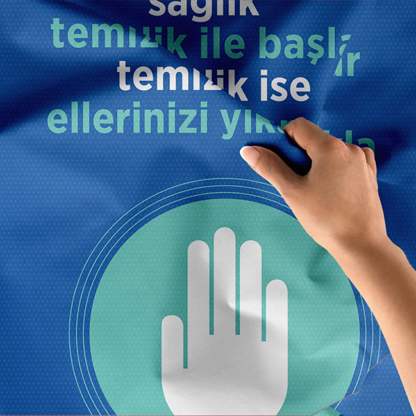 Sağlık Temizlikle Başlar El Yıkama Duvar Örtüsü 8478