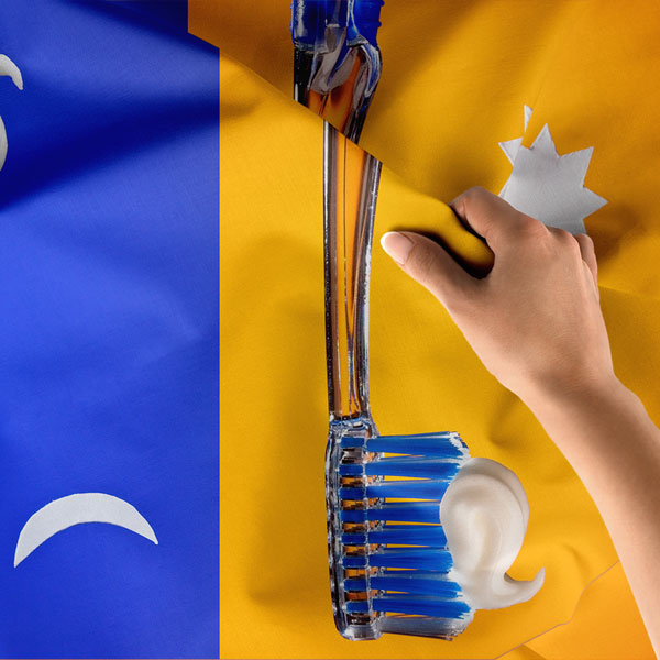 Gündüz ve Gece Diş Fırçalama Duvar Örtüsü 8479