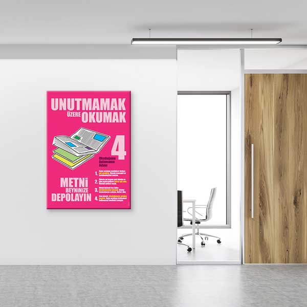 okul-sinif-duvar-posterleri-b-818-03 Unutmamak Üzere Okumak: Okuduğunu Anlamanın 4 Adımı Posteri – B-818