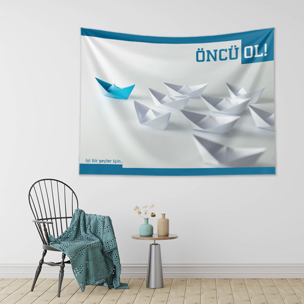 okul-sinif-duvar-sanati-8286-01 "Öncü Ol!" Motivasyonel Kağıt Gemi Duvar Örtüsü 8286