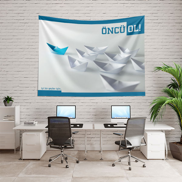 okul-sinif-duvar-sanati-8286-02 "Öncü Ol!" Motivasyonel Kağıt Gemi Duvar Örtüsü 8286