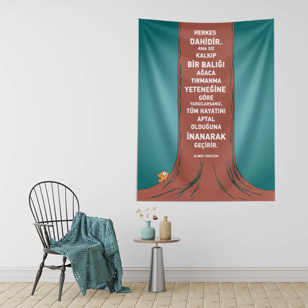 Okul Duvar Örtüsü: Albert Einstein Sözü 8463
