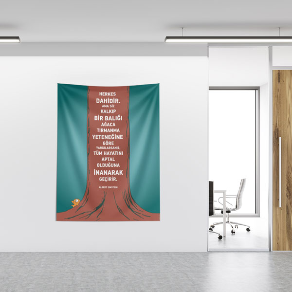 Okul Duvar Örtüsü: Albert Einstein Sözü 8463