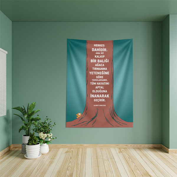 Okul Duvar Örtüsü: Albert Einstein Sözü 8463