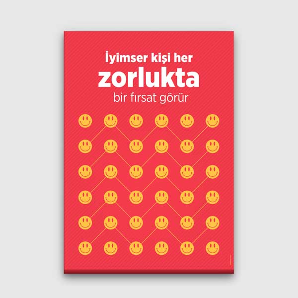 okul-sinif-duvar-tablolari-b-950-00 "İyimser Kişi Her Zorlukta Fırsat Görür" Motivasyon Tablosu – B-950