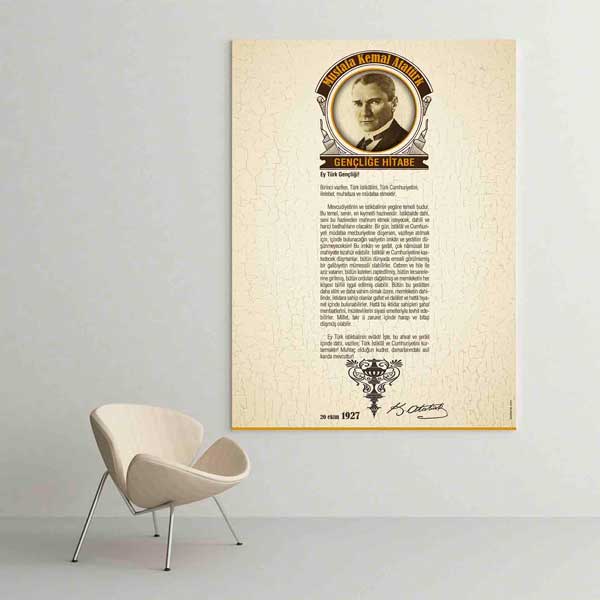Atatürk Gençliğe Hitabe Duvar Tablosu F-564