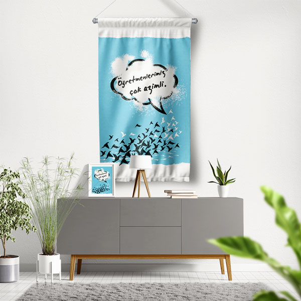 okul-sinif-duvur-flamasi-8073-00 Öğretmenlerimiz Çok Azimli Duvar Flaması - Öğretmenler Günü Hediyesi 8073