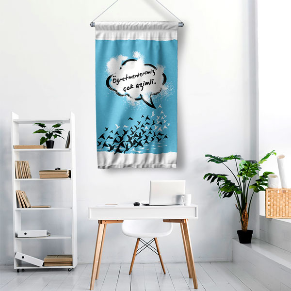 okul-sinif-duvur-flamasi-8073-01 Öğretmenlerimiz Çok Azimli Duvar Flaması - Öğretmenler Günü Hediyesi 8073