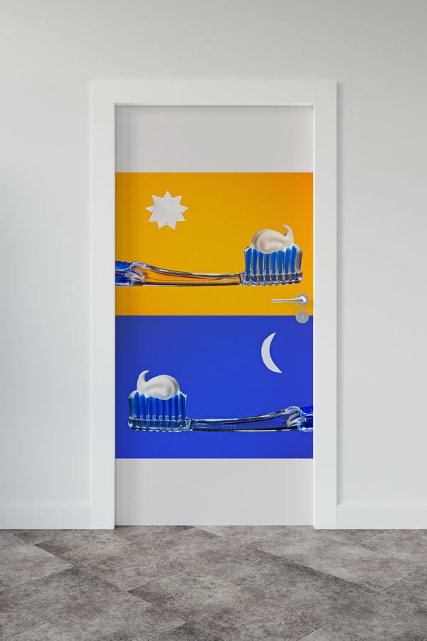 Okul Günlük Diş Fırçalama Hatırlatıcı Kapı Giydirme 9173