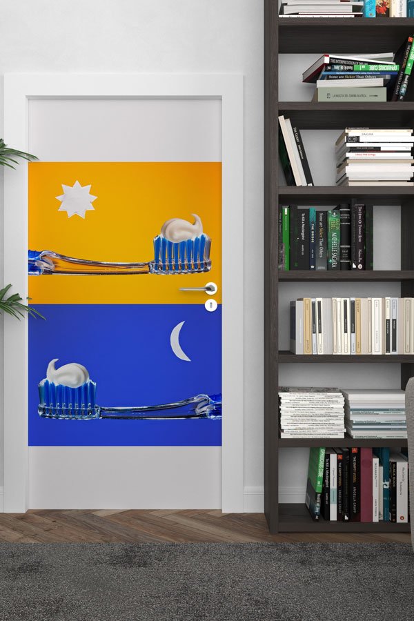 Okul Günlük Diş Fırçalama Hatırlatıcı Kapı Giydirme 9173