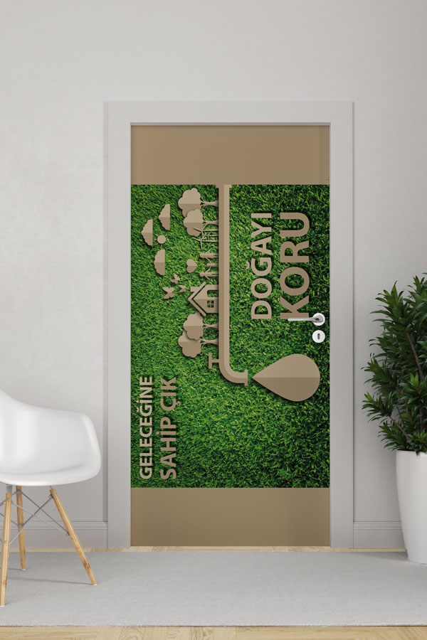 "Doğayı Koru & Geleceğine Sahip Çık" Temalı Su Akışı Kapı Giydirme Tasarımı 9051