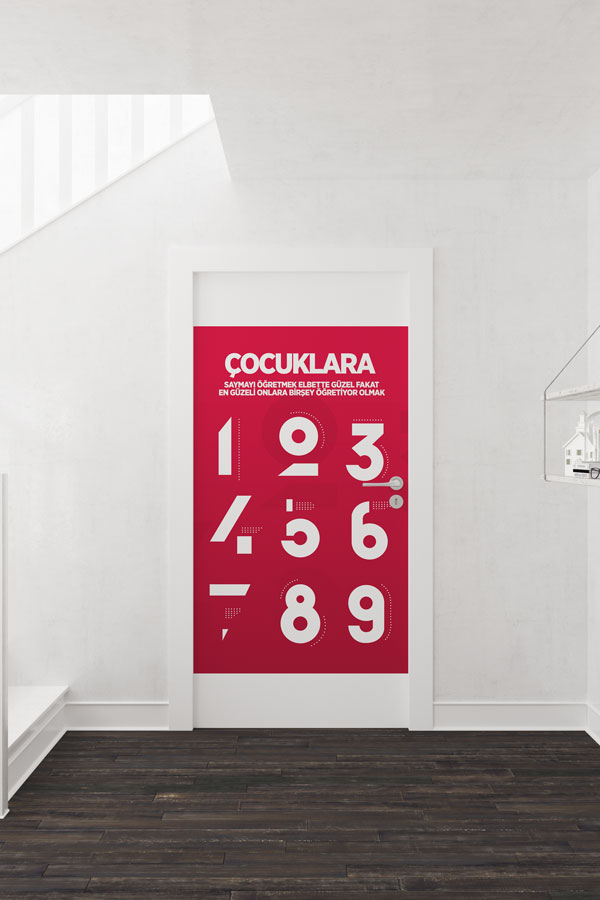 Çocuklara Saymayı Öğretmek Kapı Giydirme 9084