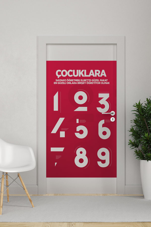 Çocuklara Saymayı Öğretmek Kapı Giydirme 9084