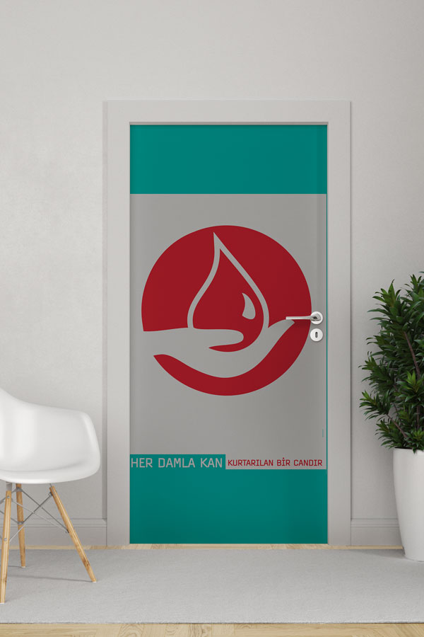 okul-sinif-kapi-baskilari-9154-0 "Her Damla Kan Kurtarılan Bir Candır" Temalı Kapı Giydirme 9154