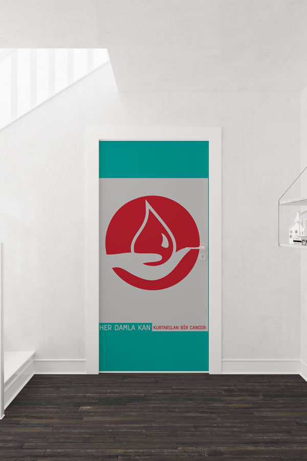 okul-sinif-kapi-baskilari-9154-01 "Her Damla Kan Kurtarılan Bir Candır" Temalı Kapı Giydirme 9154