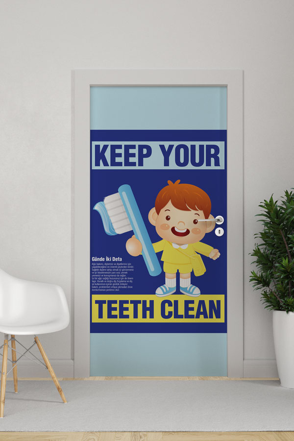 Okul Diş Sağlığı Kapı Giydirme | "Keep Your Teeth Clean" 9171