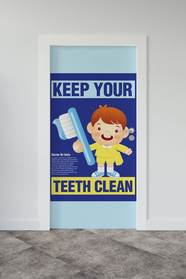 Okul Diş Sağlığı Kapı Giydirme | "Keep Your Teeth Clean" 9171