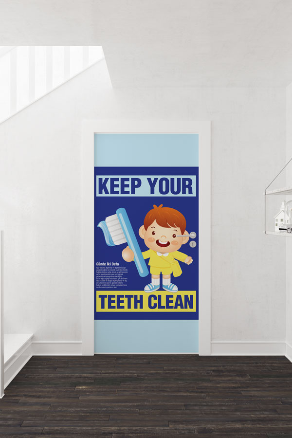 Okul Diş Sağlığı Kapı Giydirme | "Keep Your Teeth Clean" 9171