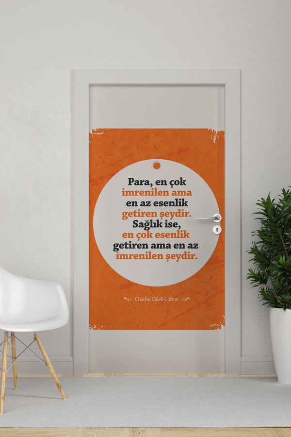 Okul Motivasyonel Sağlık Sözü Kapı Giydirme 9175