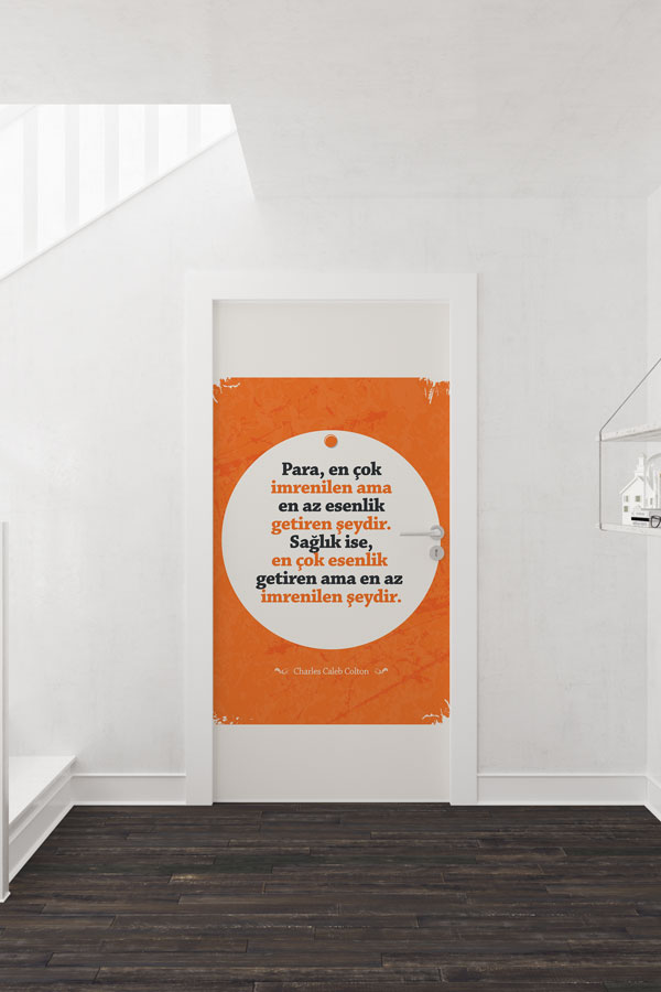 Okul Motivasyonel Sağlık Sözü Kapı Giydirme 9175