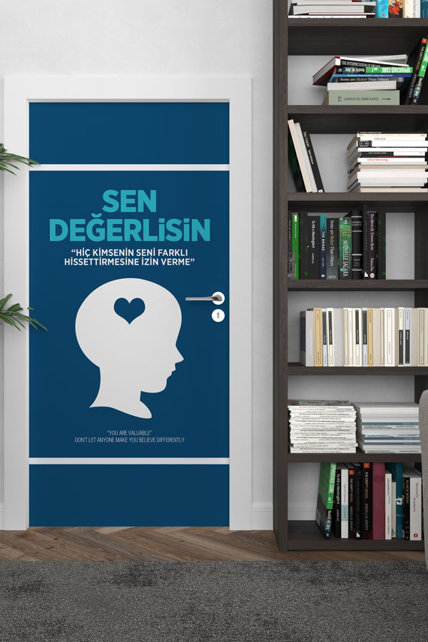 Sen Değerlisin Kapı Giydirme - Öz Değer ve Motivasyon Kapı Tasarımı 8970