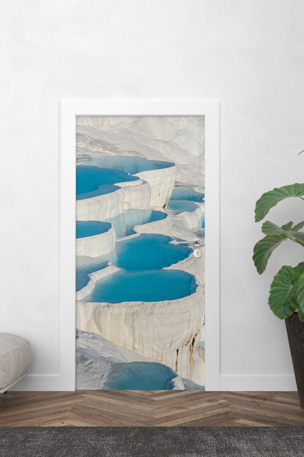 Pamukkale Travertenleri Doğa Manzaralı Kapı Giydirme 9733