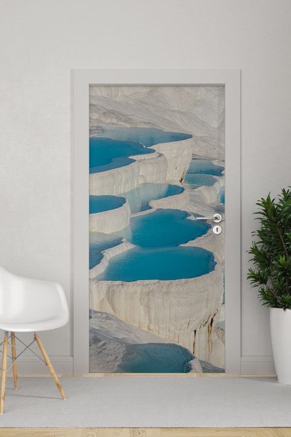 Pamukkale Travertenleri Doğa Manzaralı Kapı Giydirme 9733