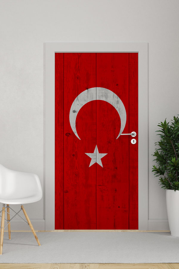 okul-sinif-kapi-giydirme-8831-0 Ahşap Dokulu Türk Bayrağı Kapı Giydirme Tasarımı 8831