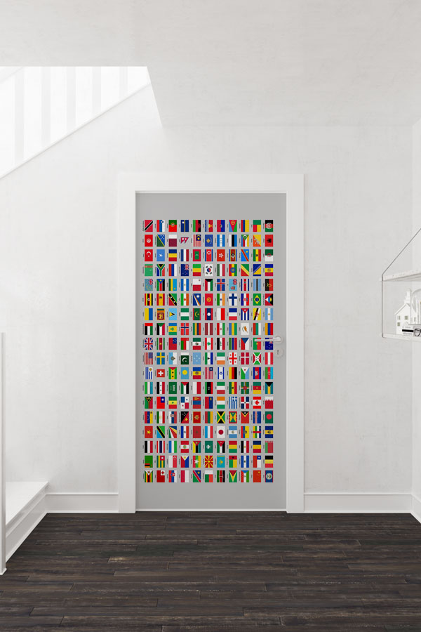 Dünya Bayrakları Kapı Giydirme 8839