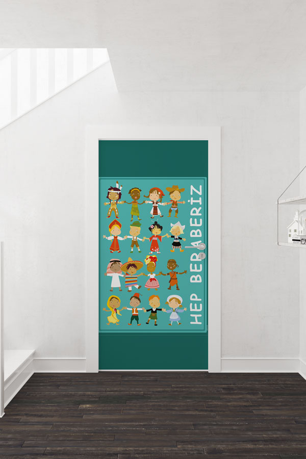 Hep Beraberiz Kapı Giydirme - Birlik ve Çeşitlilik Eğitimi Kapı Tasarımı 8975