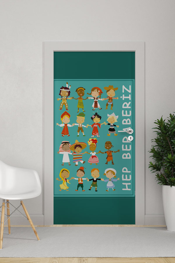 Hep Beraberiz Kapı Giydirme - Birlik ve Çeşitlilik Eğitimi Kapı Tasarımı 8975