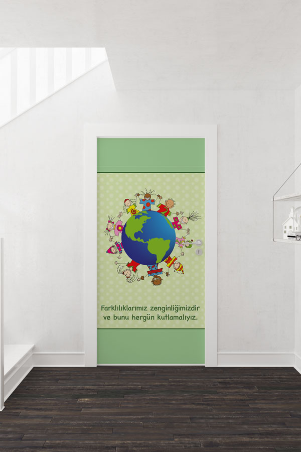 Farklılıklarımız Zenginliğimizdir Kapı Giydirme - Çeşitlilik ve Hoşgörü Kapı Tasarımı 8976