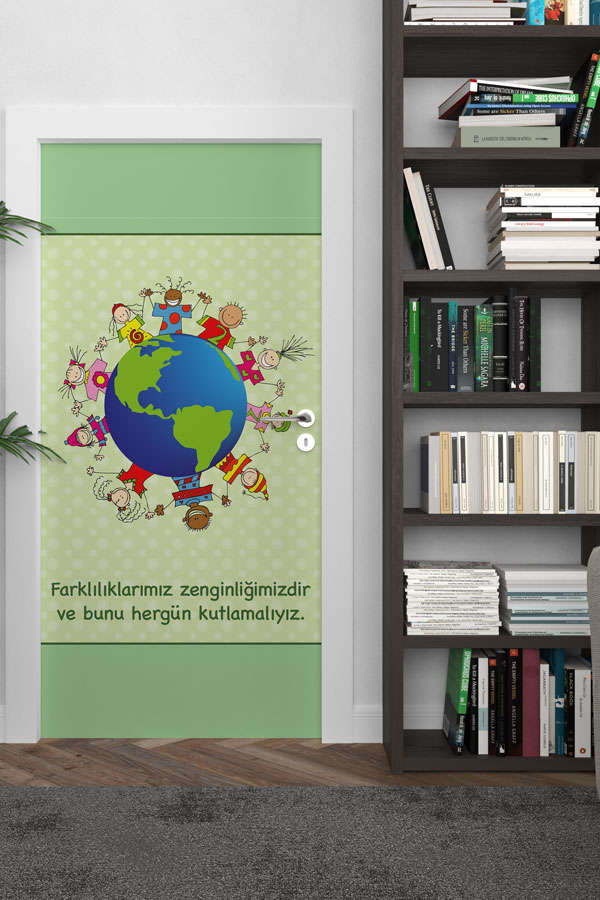 Farklılıklarımız Zenginliğimizdir Kapı Giydirme - Çeşitlilik ve Hoşgörü Kapı Tasarımı 8976