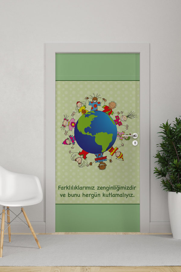 Farklılıklarımız Zenginliğimizdir Kapı Giydirme - Çeşitlilik ve Hoşgörü Kapı Tasarımı 8976