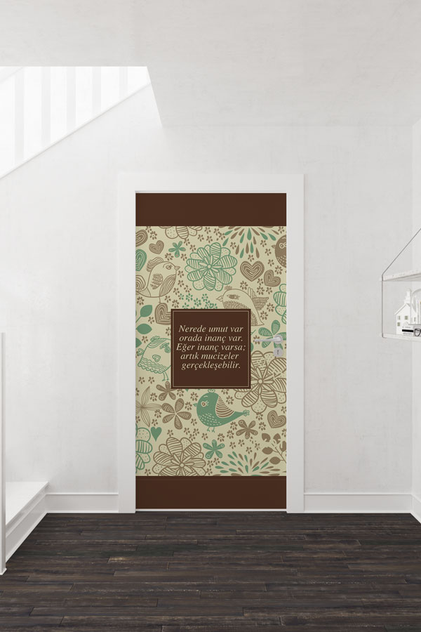 "Umut ve İnanç" Temalı Desenli Okul ve Sınıf Kapı Giydirme 8979