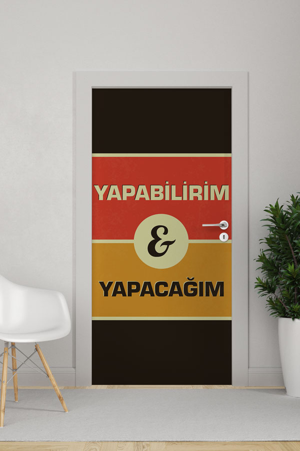 okul-sinif-kapi-giydirme-9004-0 "Yapabilirim & Yapacağım" Kapı Giydirme 9004