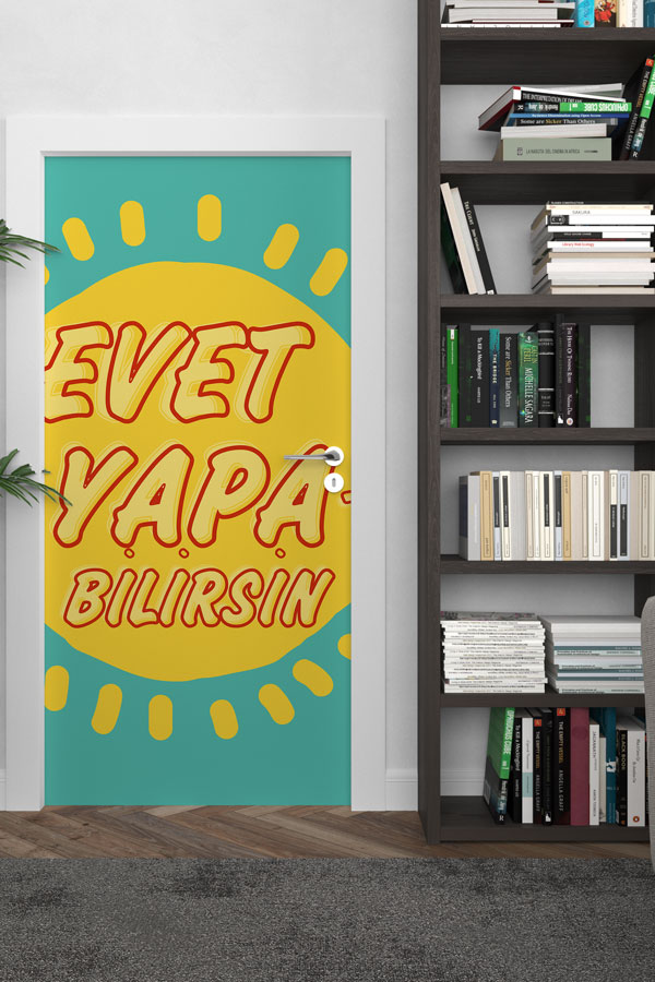 "Evet Yapabilirsin" Motivasyon Kapı Giydirme 9006
