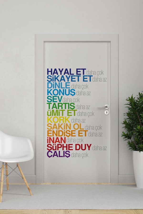 okul-sinif-kapi-giydirme-9013-0 "Hayal Et, Çalış, İnan" Motivasyonel Kapı Giydirme 9013